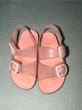 Source Unknown Glitter Pink Kids Buckle Sandals